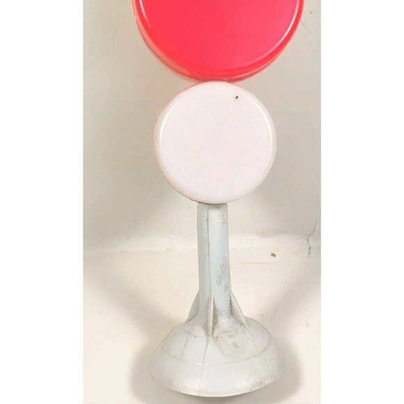 Vintage Red Clown Baby Rattle Teether Toy 7" Suction Cup Green Necktie Highchair - Picture 4 of 4